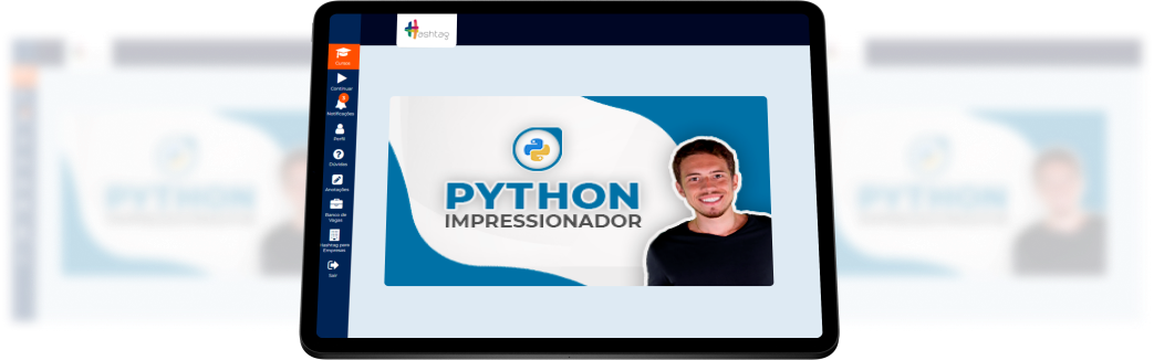Tablets com o site do curso
